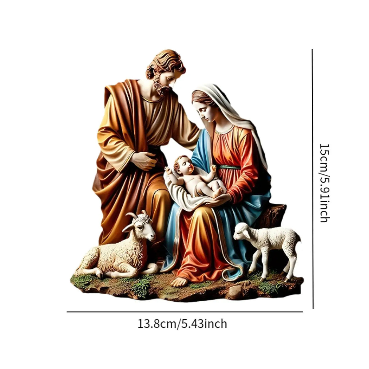 Virgin Mary and Jesus Statue Holy Family Statues Religious Decorative Christmas