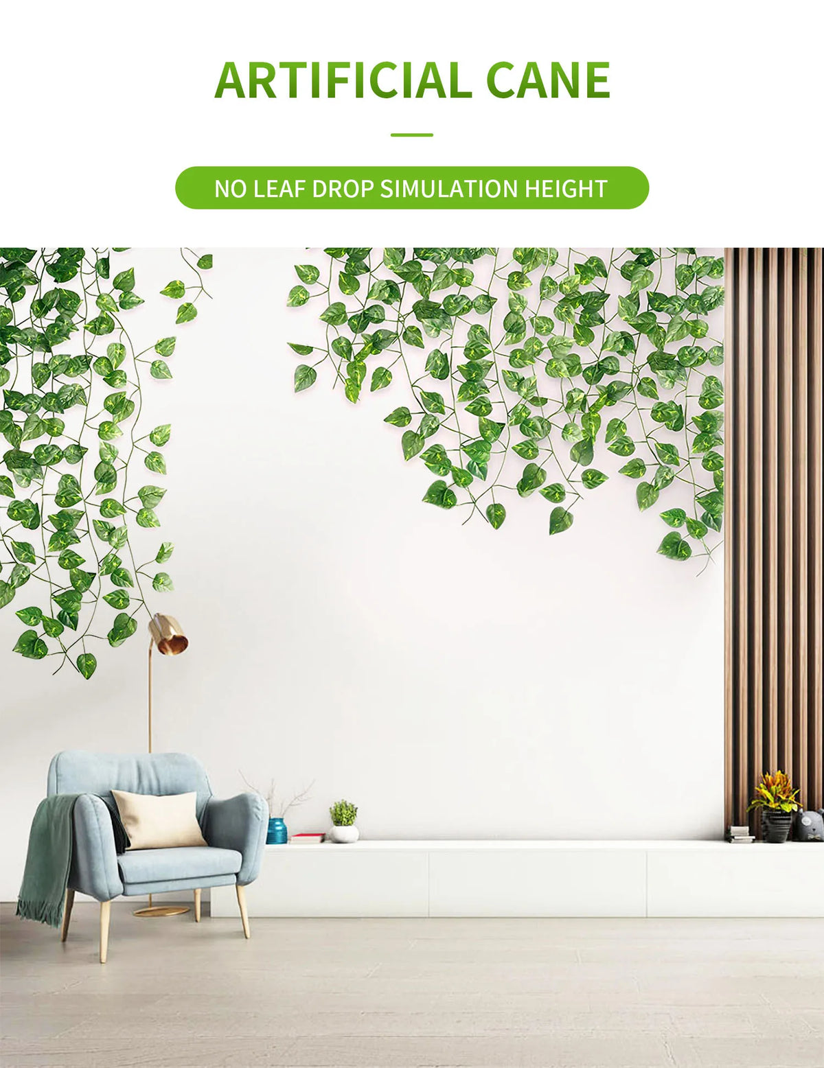 1Pc 200Cm Green Vine Silk Artificial Ivy Hanging Leaf Garland Plant Creeper Leaf Home  Wedding Garden Bathroom Decoration
