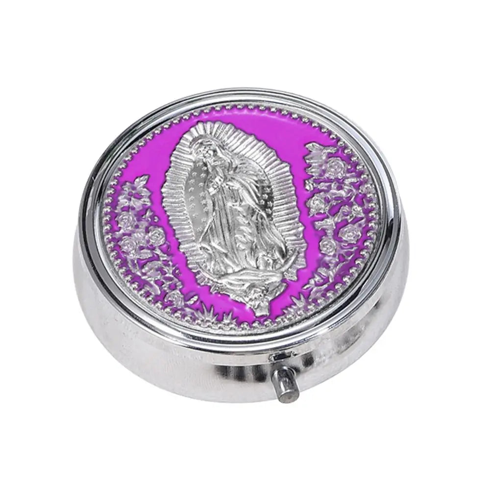 Classic Wowser Our Lady Prayer Rosary Storage Box Versatile Metallic Metal Gift Box Elegant Religious Jewelry Case Church Events