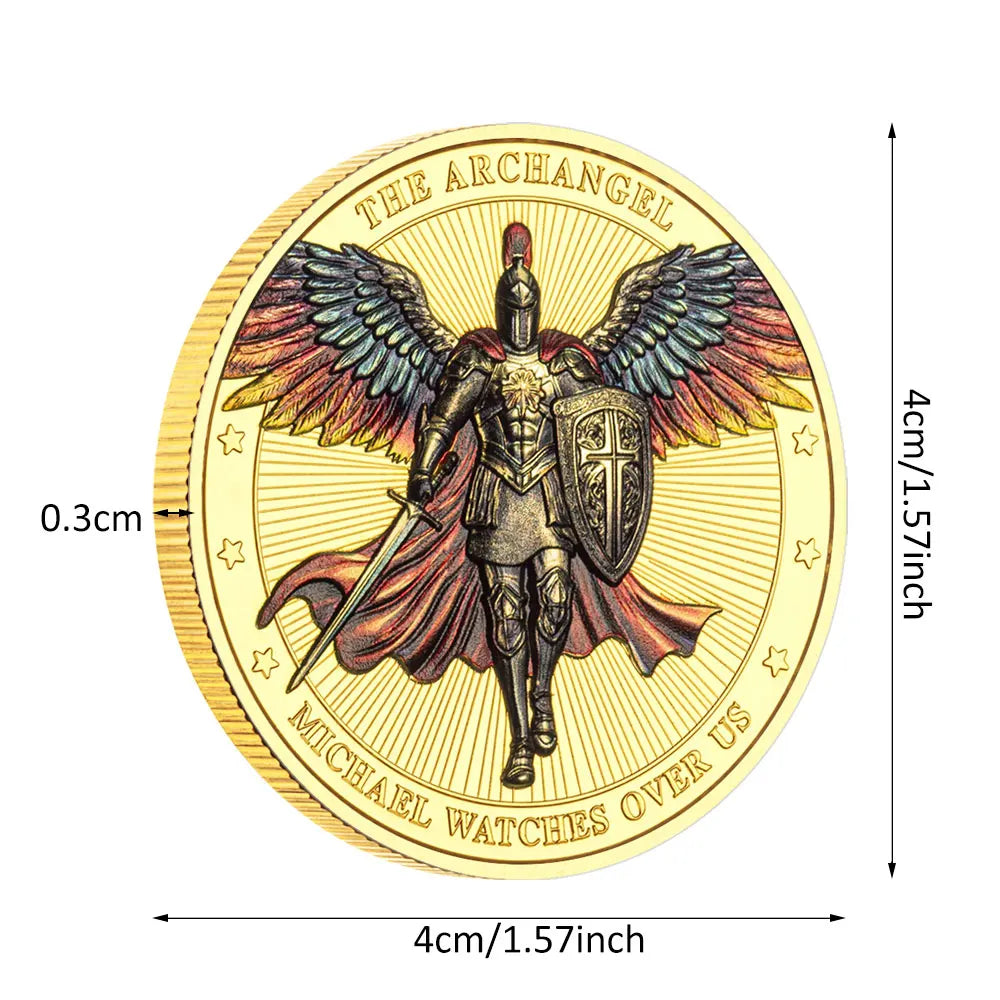 Gold/Silvery Plated Thank You Archangel Michael Challenge Medal Firefighter Coin Special Gift Military Collectible Coins