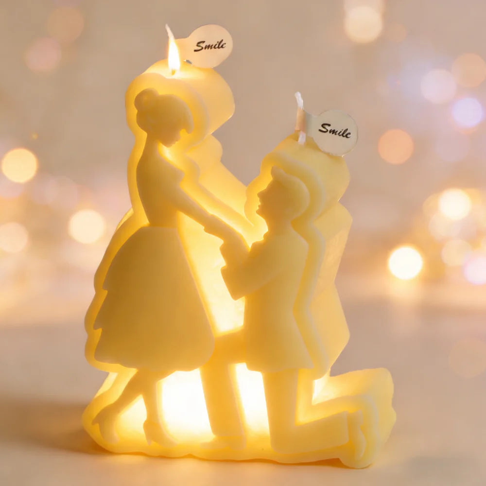 Valentine's Day Gift DIY Couple Aromatherapy Candle Making Silicone Mold Wedding Plaster Clay Crafts Romantic Ornaments Mold