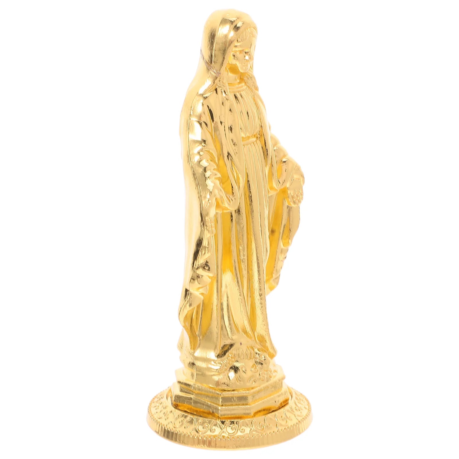 Blessed Virgin Mary Statue Desktop Ornaments Zinc Alloy  Christmas Marian Figurine Catholic Sculpture Holy Goddess Miniature