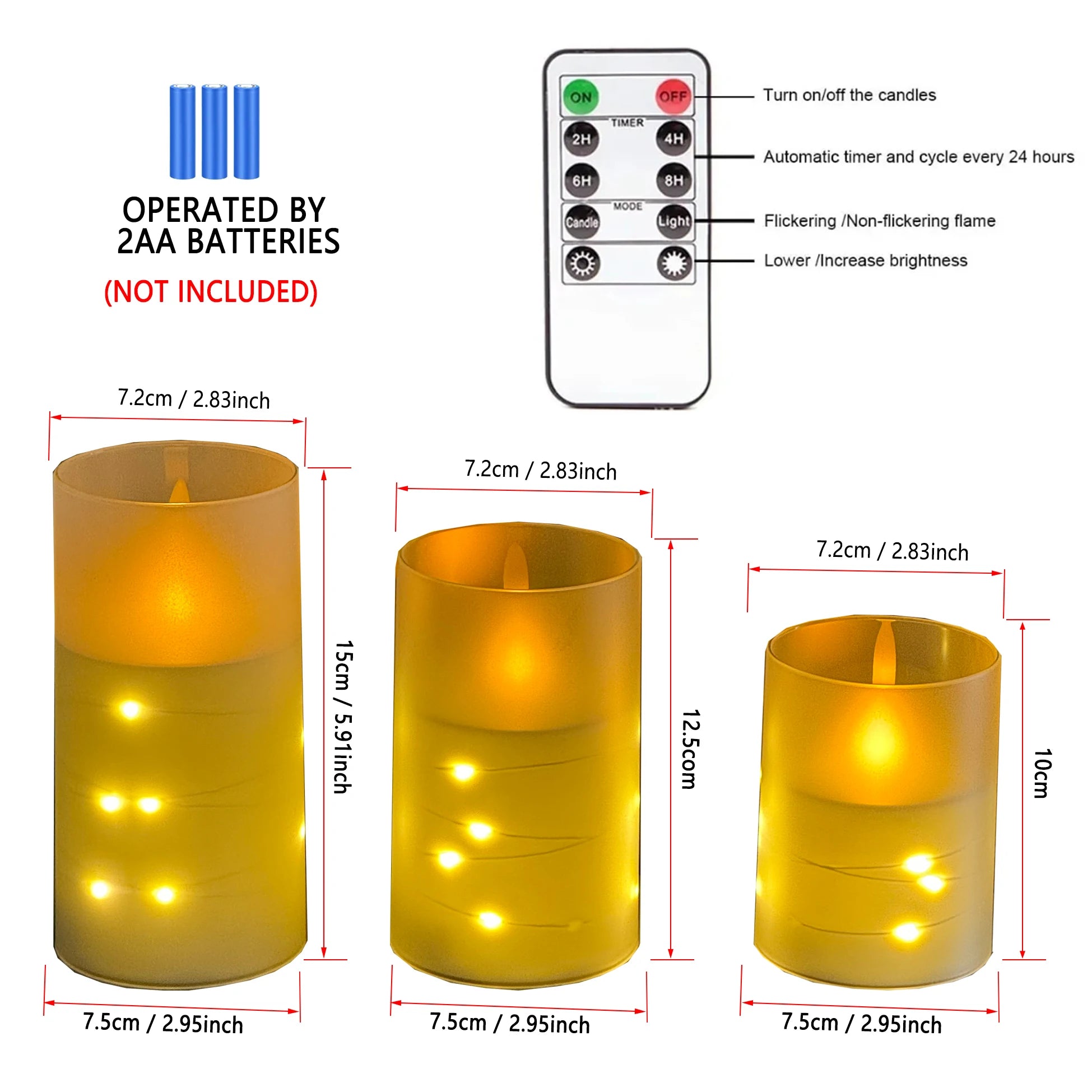 LED lights electronic candles LED candle decorations acrylic candles complete set of remote control timers Christmas and wedding
