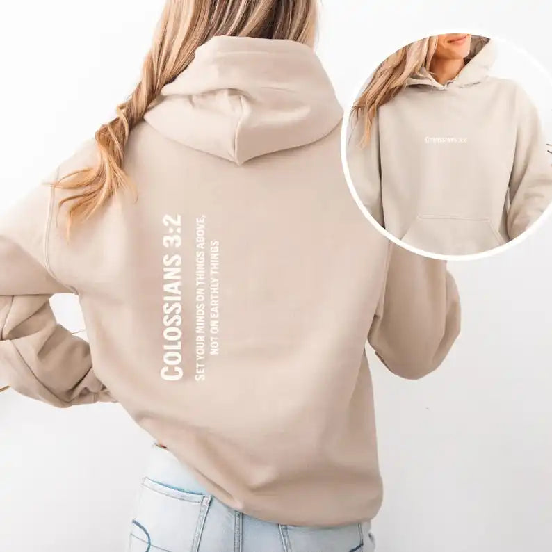 Bible Verse Hoodie Inspirational Christian Clothing Faith Based Apparel Religious Easter Gift for Men Women Unisex Streetwear‌