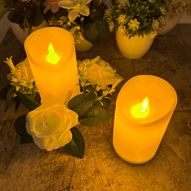 Flameless LED Candle Warm glowing decorative electric candles Home Christmas decorative candles for Ramadan Eid Xmas Party Decor