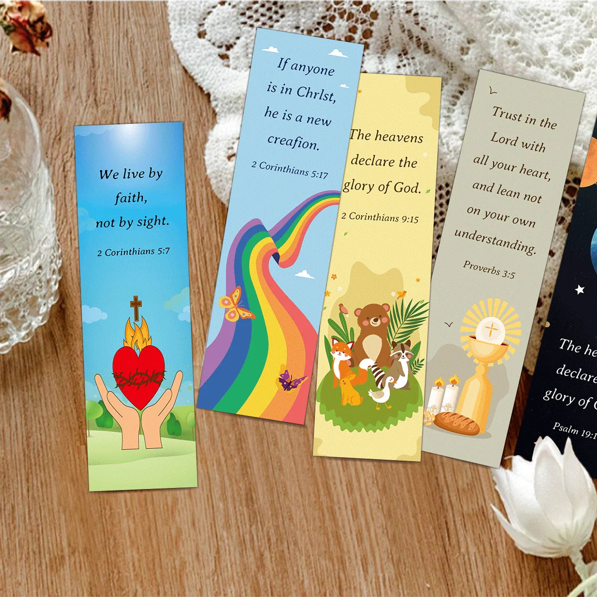 30pcs Bible Verse Bookmarks With Inspirational Scriptures,Christian Gifts,Sunday School Bible Study Favors,Church Baptism Cards