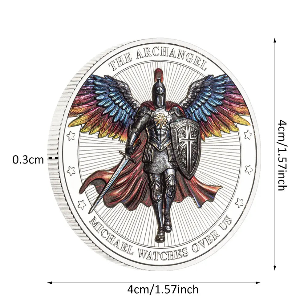 Gold/Silvery Plated Thank You Archangel Michael Challenge Medal Firefighter Coin Special Gift Military Collectible Coins