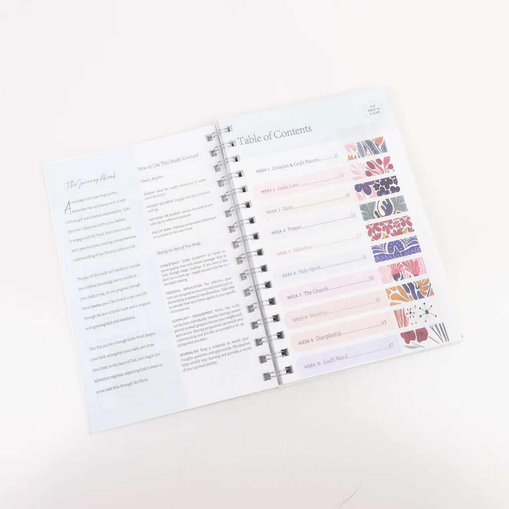 2026 New Bible in A Year: A 52-Week Study Through God's Word - Spiral Bible Study Plan