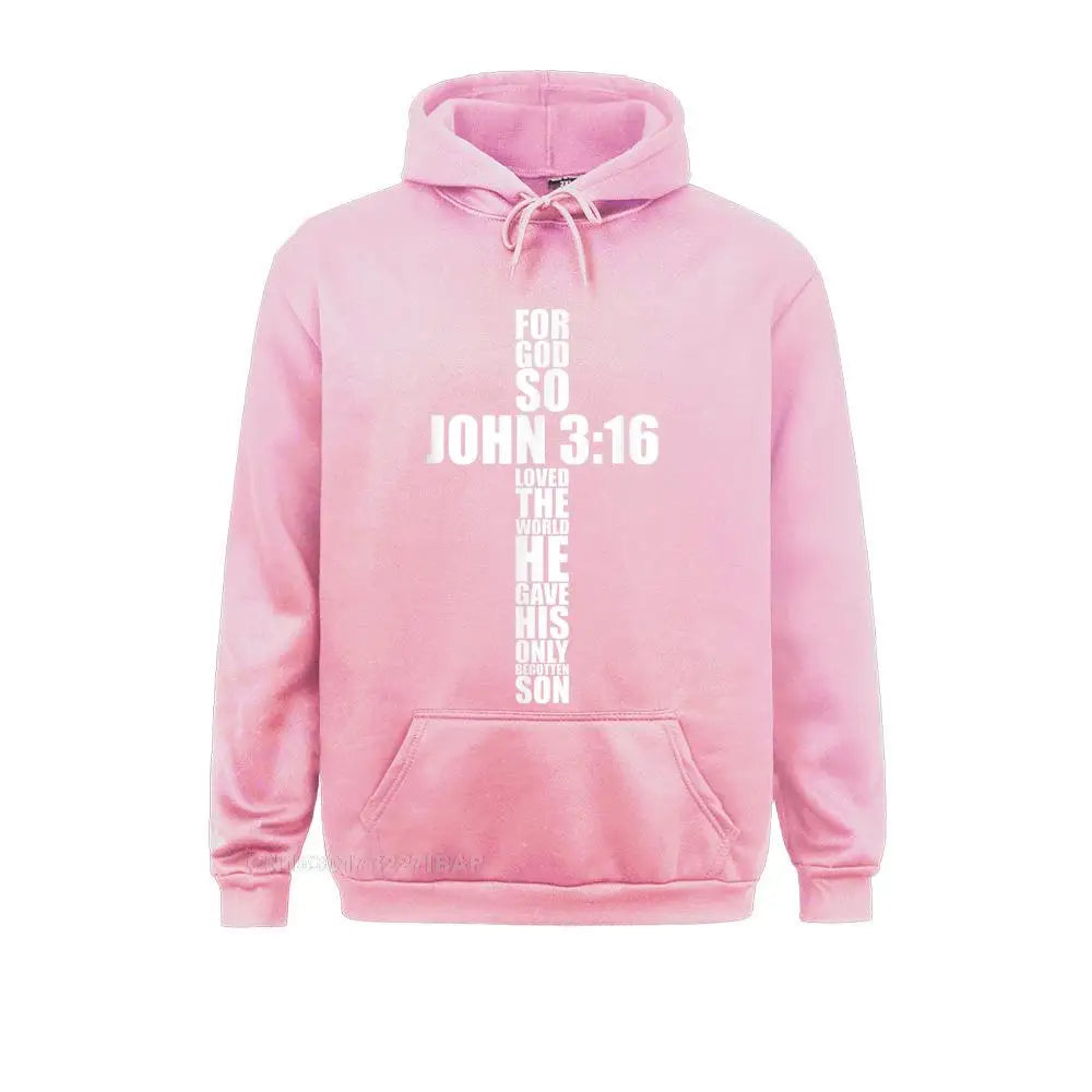 John 3 16 Christian Cross Saying Religious Bible Verse Gifts Hoodie Retro Women's Sweatshirts 3D Hoodies Youthful Clothes 2025