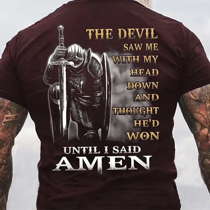 Men Templar Cross Letter T Shirt Graphic Tee Christian T Shirts 3D Print Vintage Fashion Designer Street Casual Daily Clothing