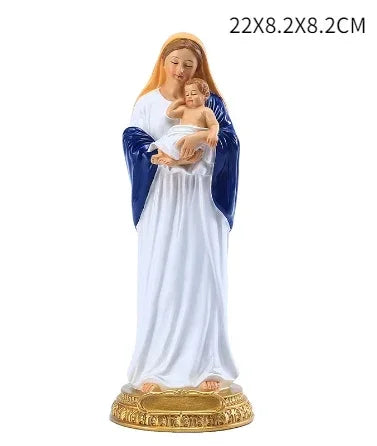 Jesus Statues/ Virgin Mary Figurine Sculpture Christian Wedding Gift Xmas Desktop Display Decors Renaissance Collection Gifts