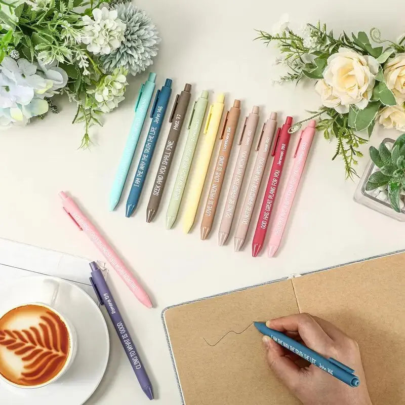 20 Pcs Colorful Sunday School Christian Pens Bible Scripture Religious Ink Pens for Students Office Church Supplies