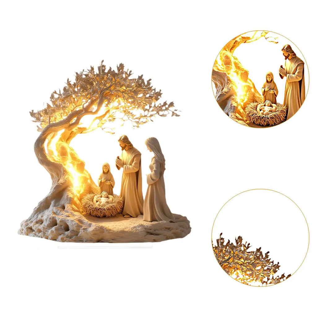 Jesus Birth Figurine Christmas Statue Artwork Collection Ornament for Living