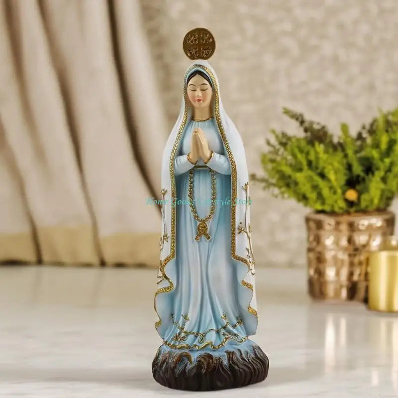E74E Virgins Marys Resins Figurine Christian Gift Statues Sculptures Home Decoration Ornament Statue