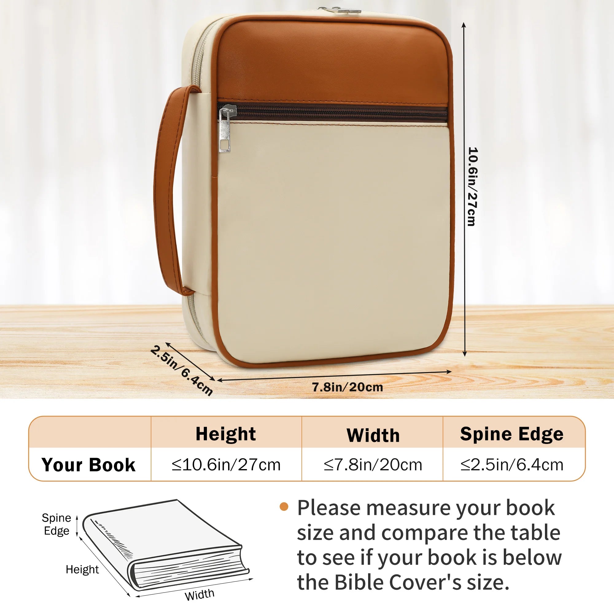 Bible Case for Women Pu Leather Bible Cover, Bible Cover/Bible Bag Organizer, Bible Study Supplies, Travel Church Gift