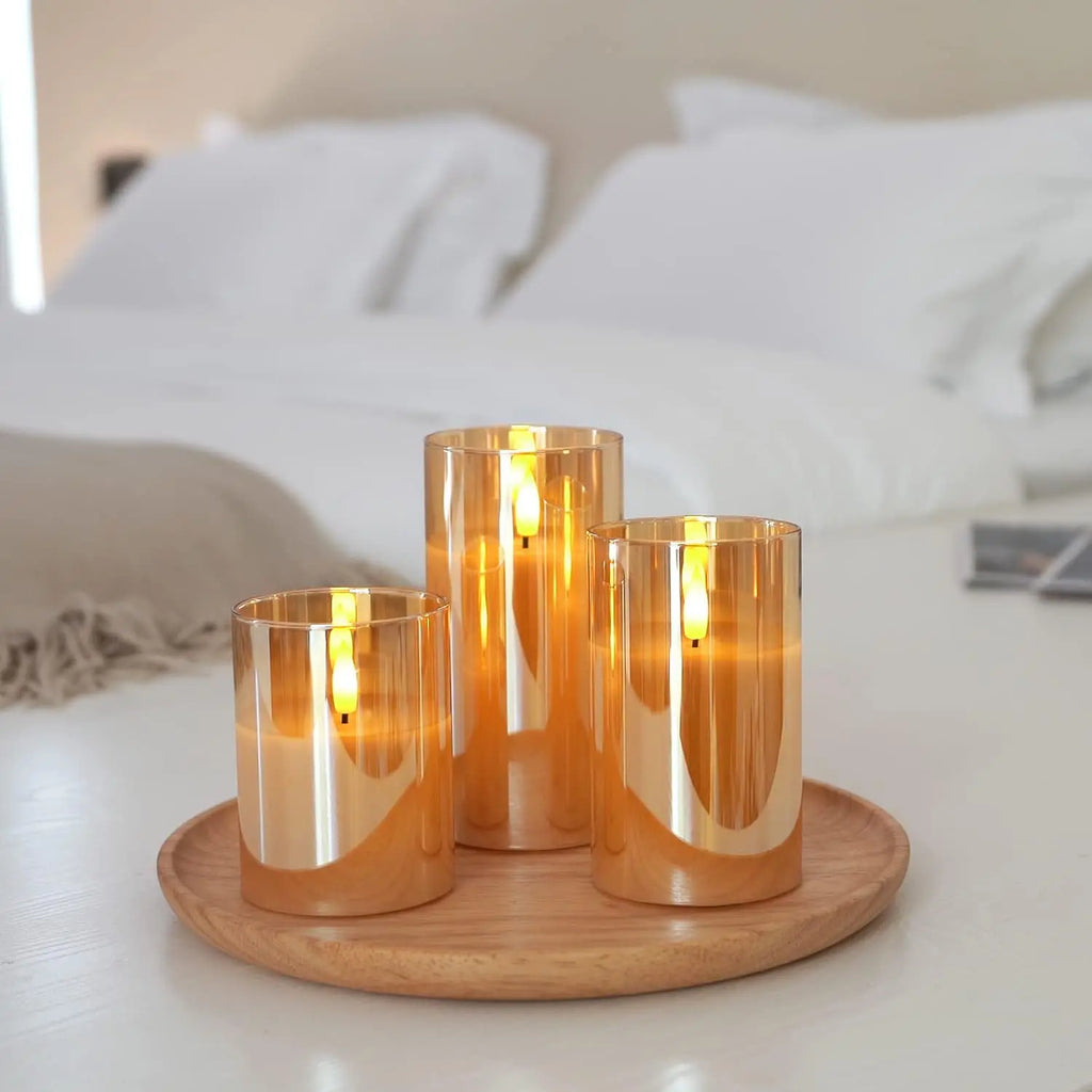 LED Flameless Candles with Remote Timer Realistic Flickering Flame Acrylic Candle Battery Powered for Christmas Wedding Decor