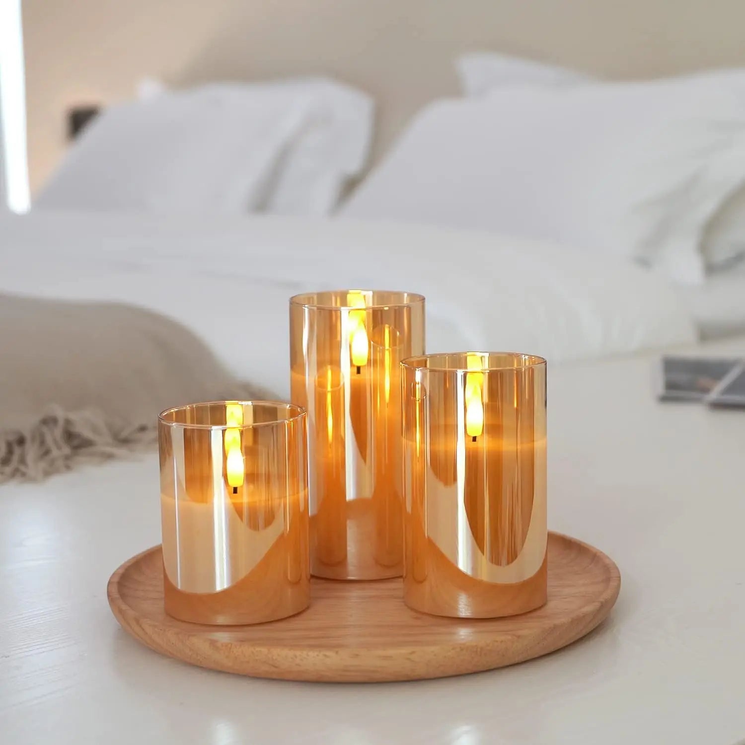 LED Flameless Candles with Remote Timer Realistic Flickering Flame Acrylic Candle Battery Powered for Christmas Wedding Decor