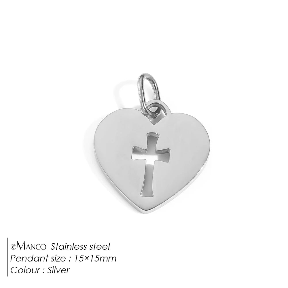 eMancoStainless Steel Cross Charm Pendants For Bracelet Necklace Jewelry Accessories Diy Jewelry Making 48 Hours Shipping