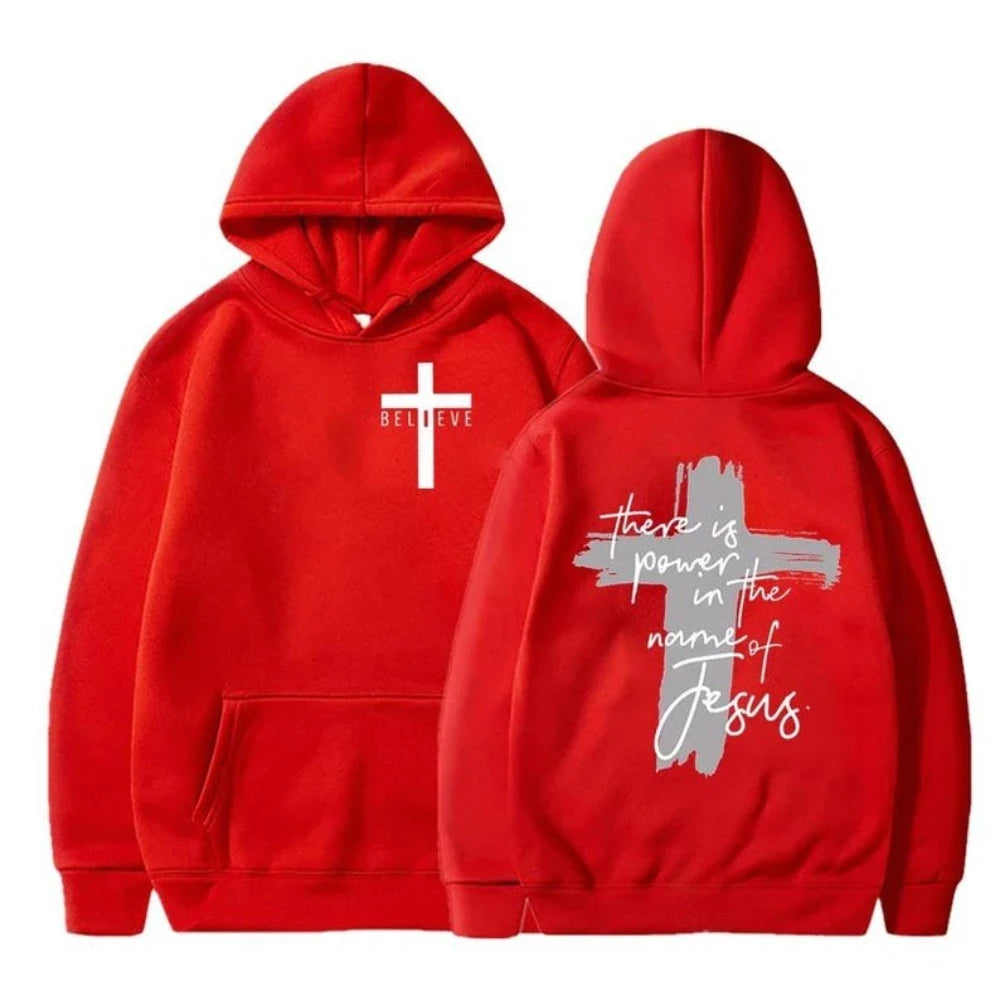 God Is Good Christian Faith Essential Woman Hoodies There Is Power in The Name of Jesus Graphic Hoodie Fashion Streetwear